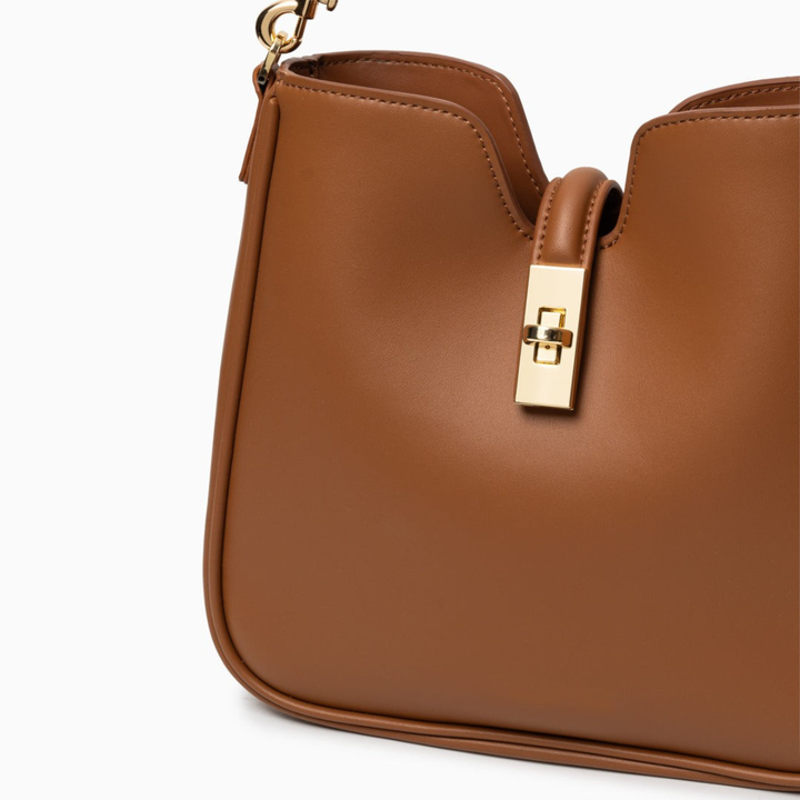 Cleo – Vegan Leather Shoulder Bag with Turn-Lock