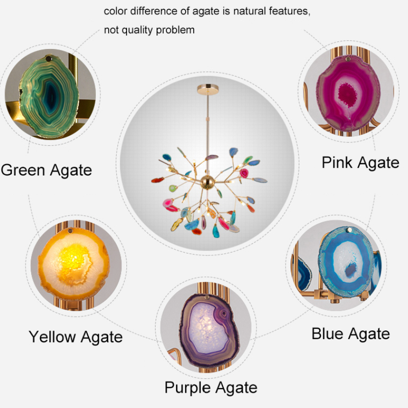 Aria Agate Creative Colorful Chandelier Bedroom/Living Room