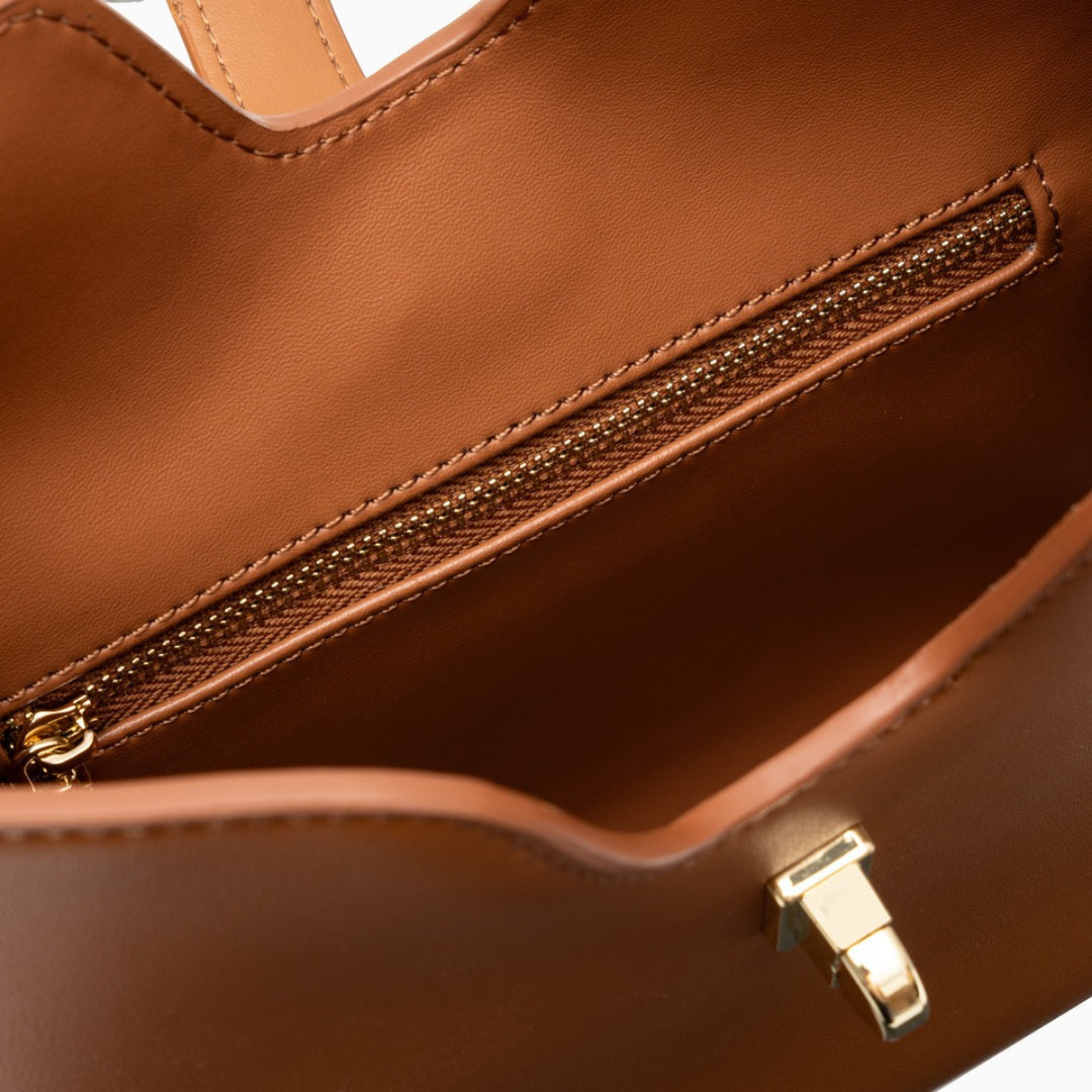 Cleo – Vegan Leather Shoulder Bag with Turn-Lock