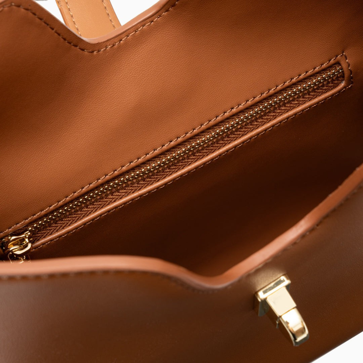 Cleo – Vegan Leather Shoulder Bag with Turn-Lock