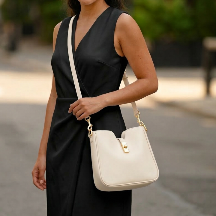 Cleo – Vegan Leather Shoulder Bag with Turn-Lock