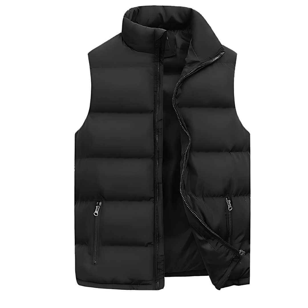 Men's Bodywarmer Puffer Vest for Layering with Stitched Look