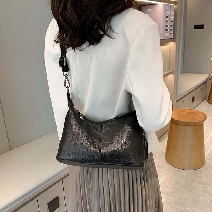 Lena – Cowhide Hobo Shoulder Bag with Tassel