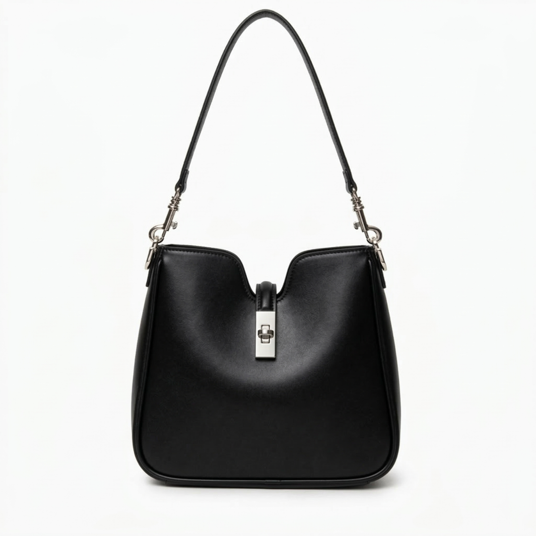 Cleo – Vegan Leather Shoulder Bag with Turn-Lock