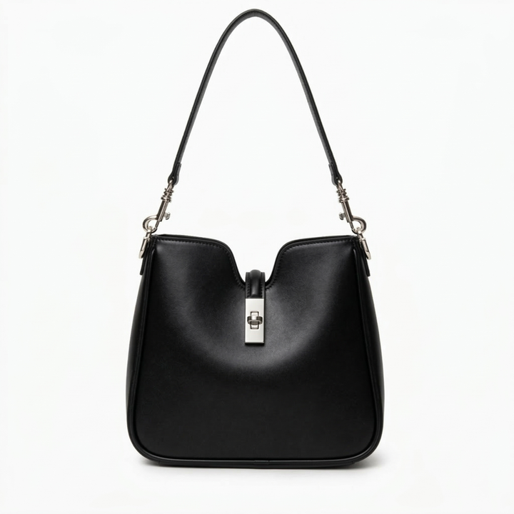 Cleo – Vegan Leather Shoulder Bag with Turn-Lock