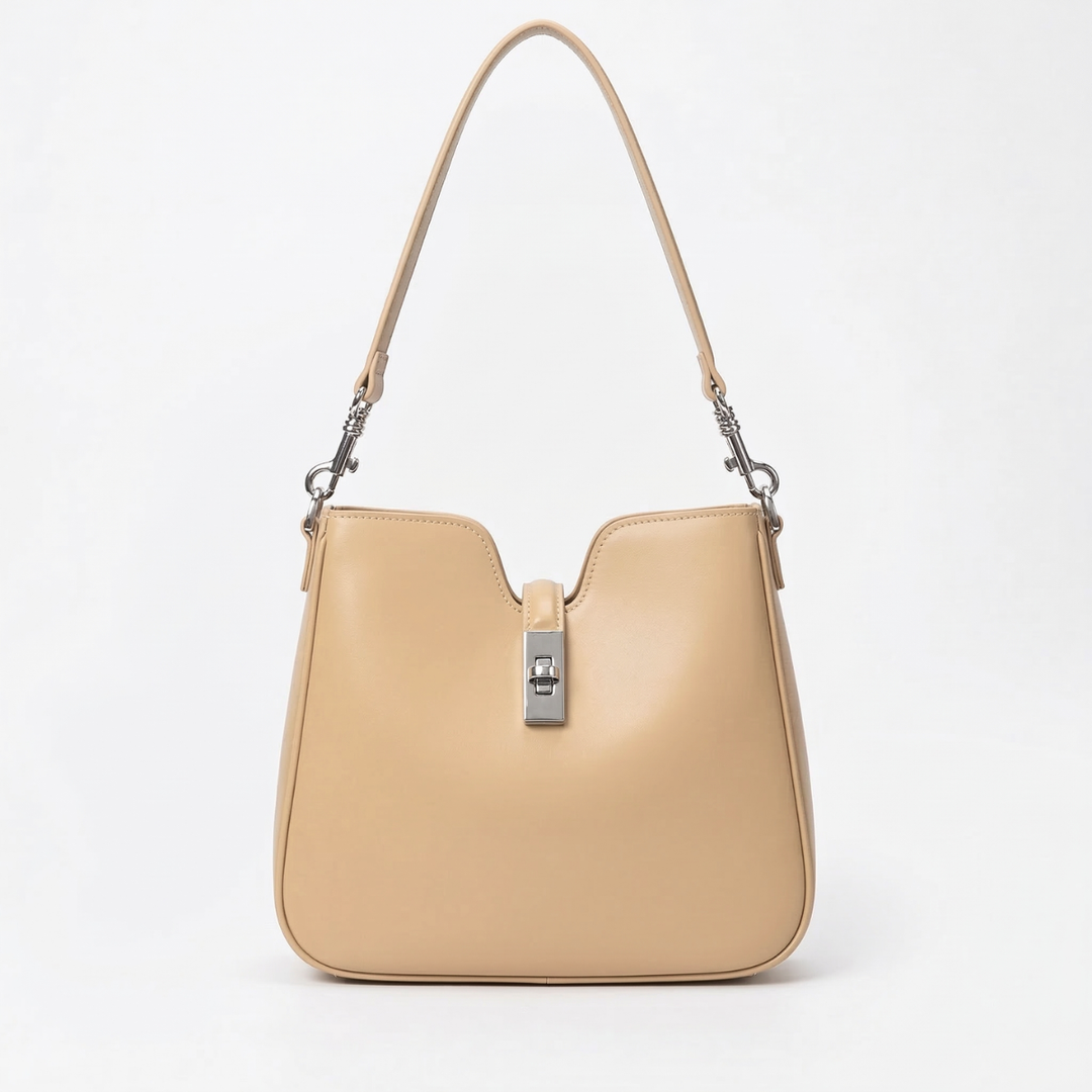Cleo – Vegan Leather Shoulder Bag with Turn-Lock