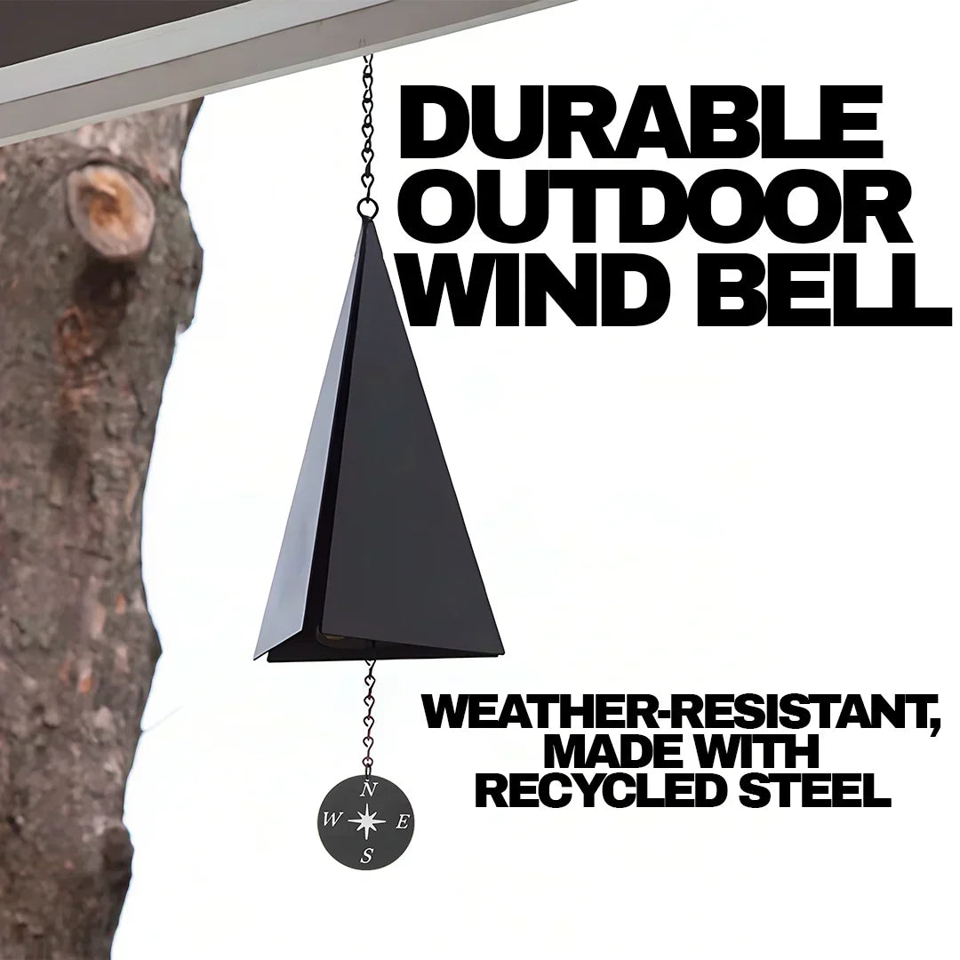 Coastal Compass Triangular Wind Bell - 20 Inch Outdoor Windcatcher