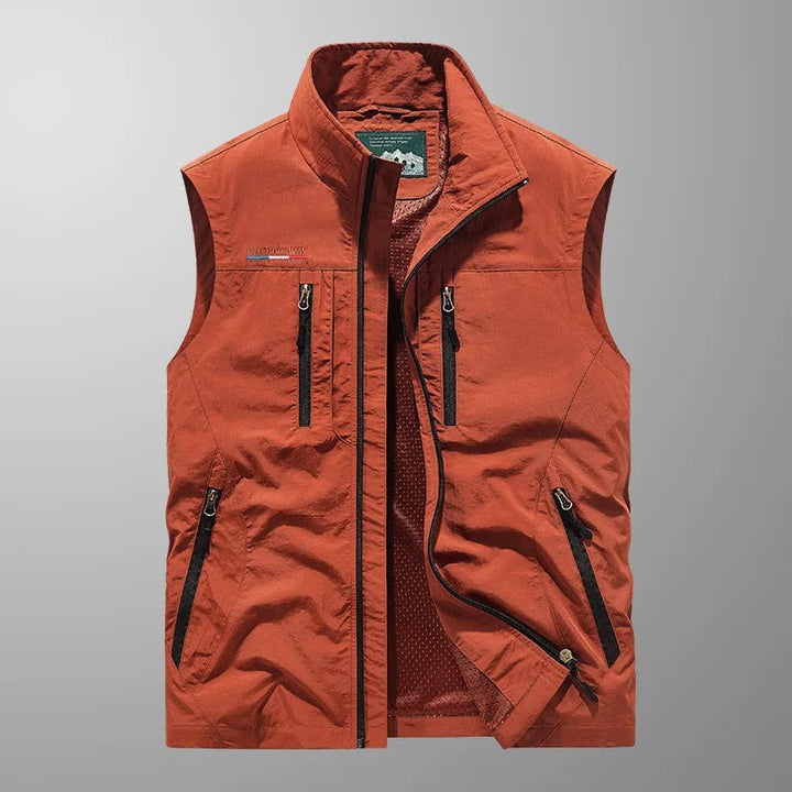 Men's Bodywarmer Zipper Stand Collar Outdoor Vest