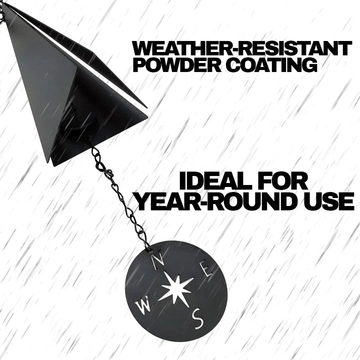 Coastal Compass Triangular Wind Bell - 20 Inch Outdoor Windcatcher