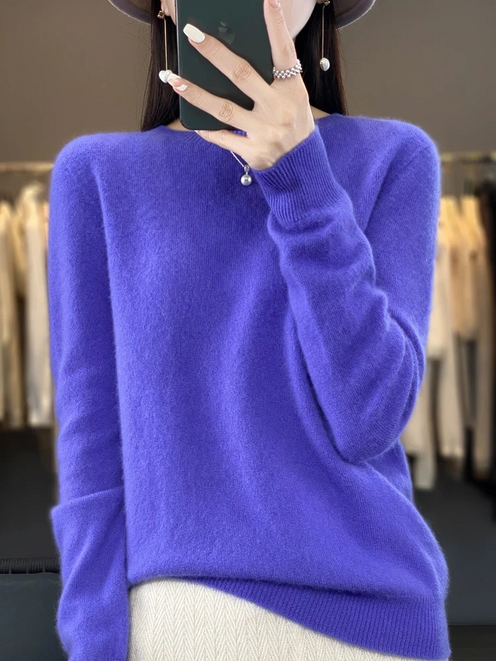 Everyday Elegance Round Neck Knit Sweater for Women