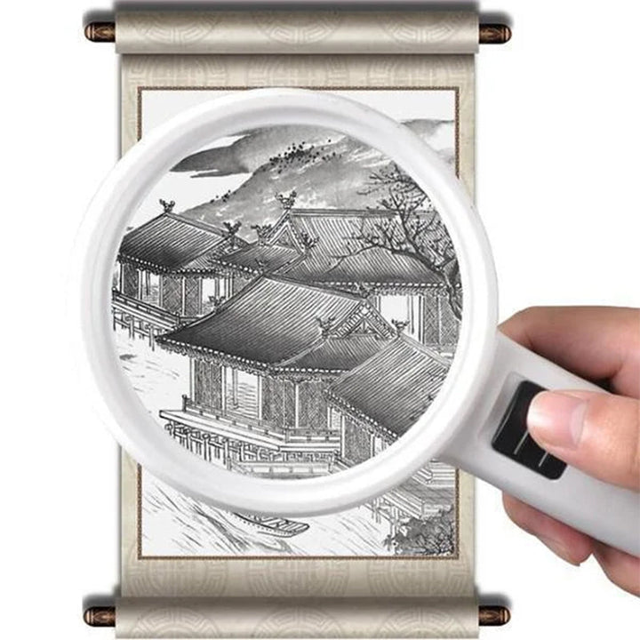 Premium LED Reading Magnifier with 30x Optical Zoom and Polished Glass Lens