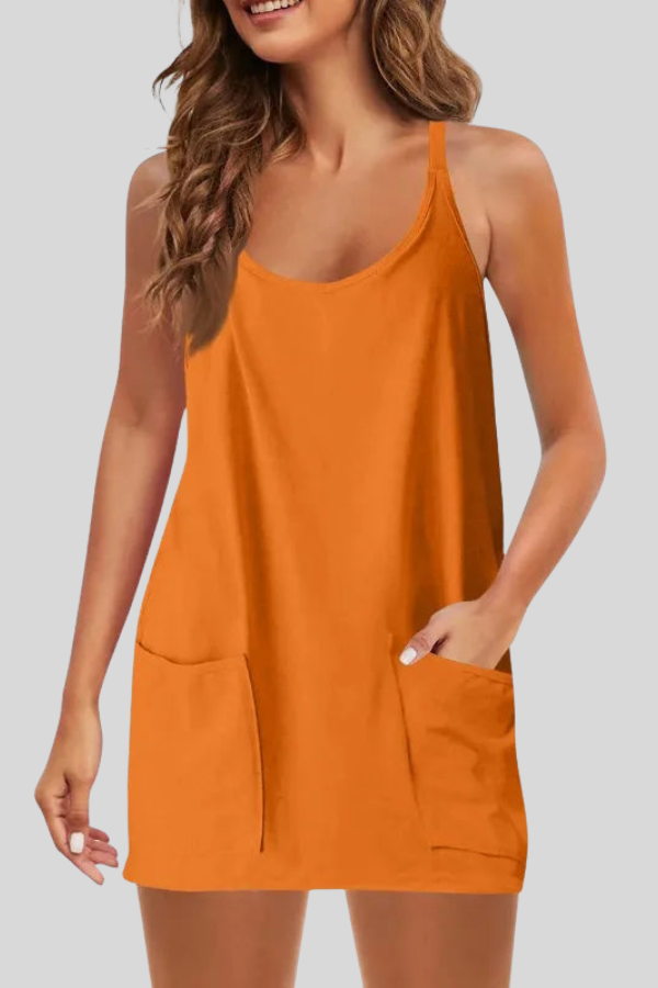 FlexAura Women's Sleeveless Active Mini Dress with Pockets