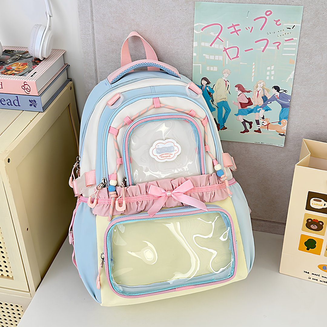Clear View Casual Backpack - Women's Semi-Transparent PVC Shoulder Bag