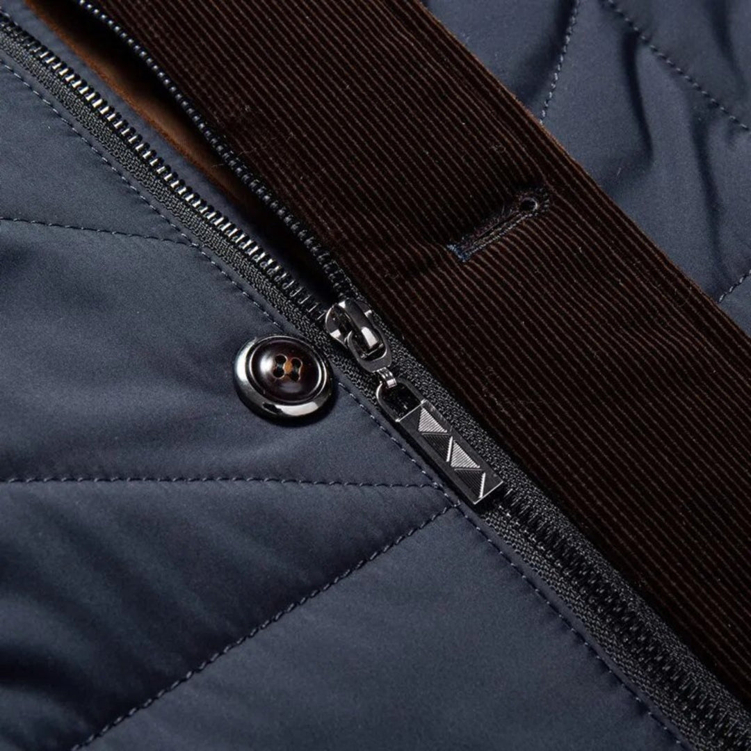 Classic Quilted Stand Collar Winter Jacket for Men