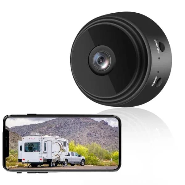Wireless Rearview Camera Full HD 720P Black with Night Vision for Camper, Caravan, Trailer, Truck with App Control and Magnetic Mount | Sansoti