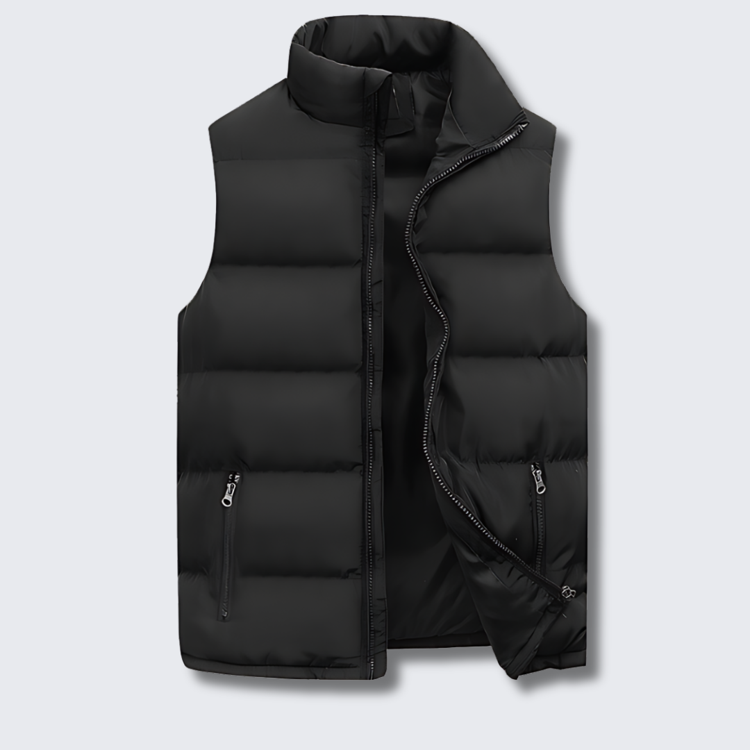 Men's Bodywarmer Puffer Vest for Layering with Stitched Look