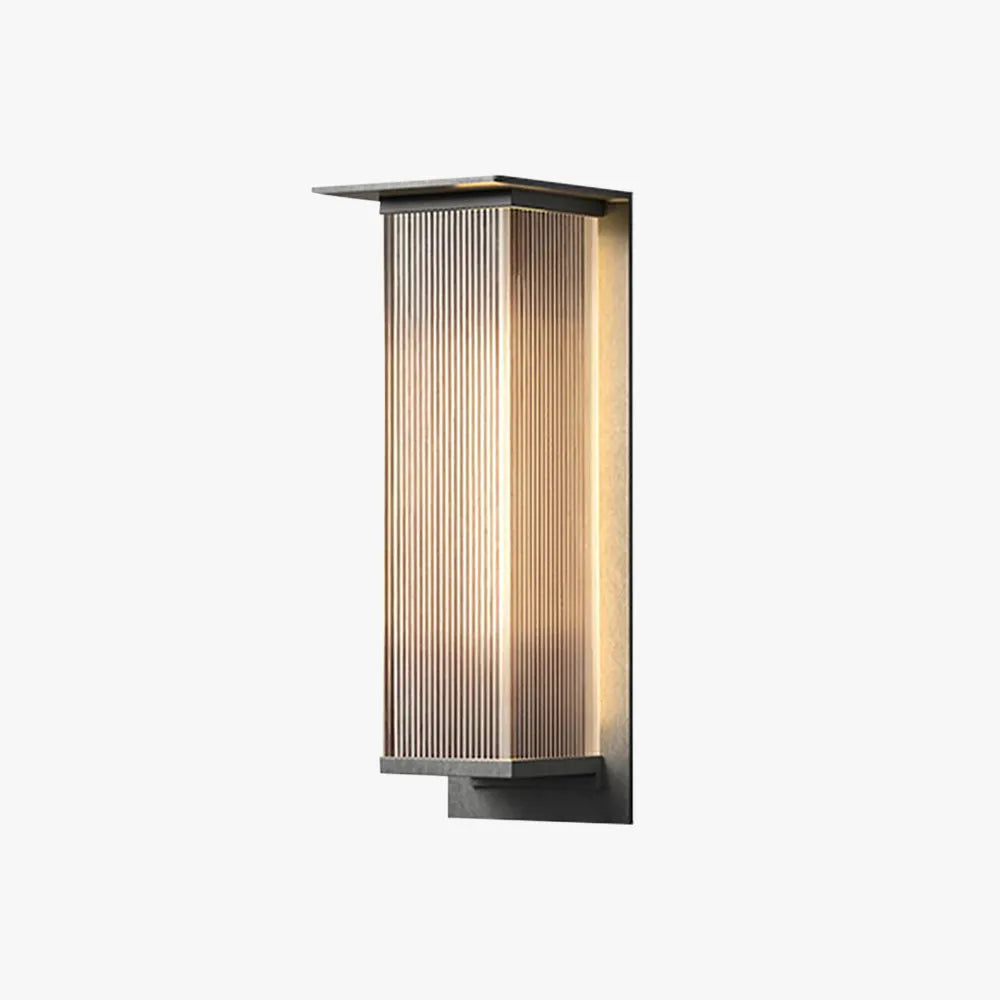 Ray Modern Rectangular Metal Outdoor Wall Lamp, Black