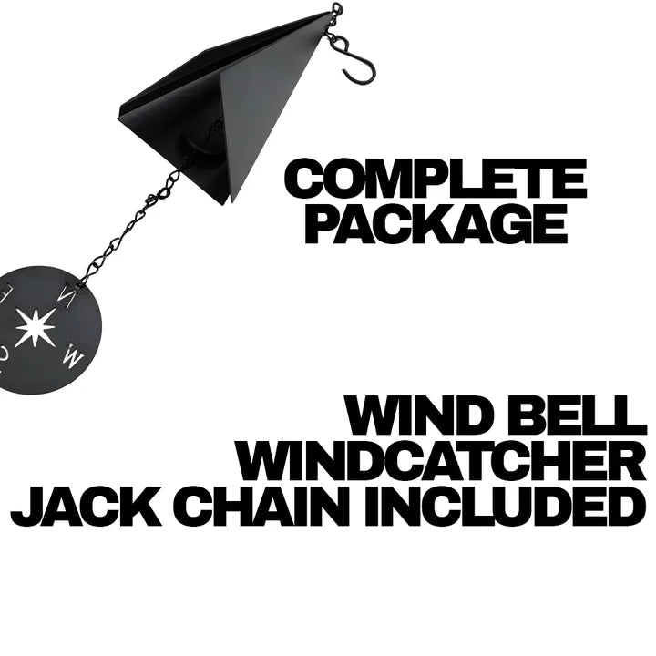 Coastal Compass Triangular Wind Bell - 20 Inch Outdoor Windcatcher