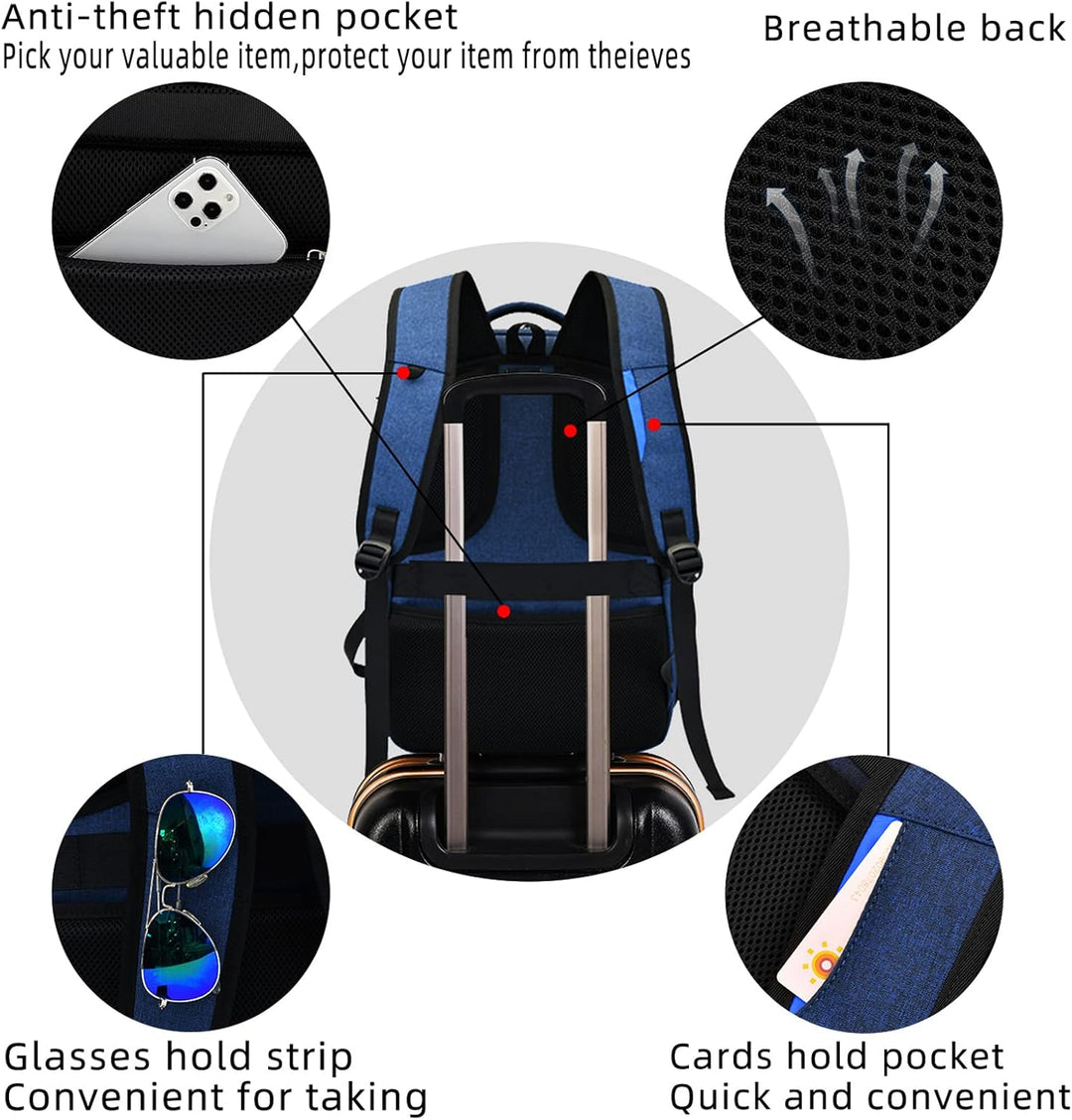 ProTravel Laptop Backpack with USB Port & Water-Resistant Storage