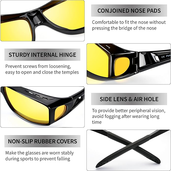 Night Driving Glasses | Anti-Reflective, Lightweight and Ideal for Poor Light Conditions