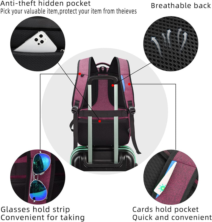 ProTravel Laptop Backpack with USB Port & Water-Resistant Storage