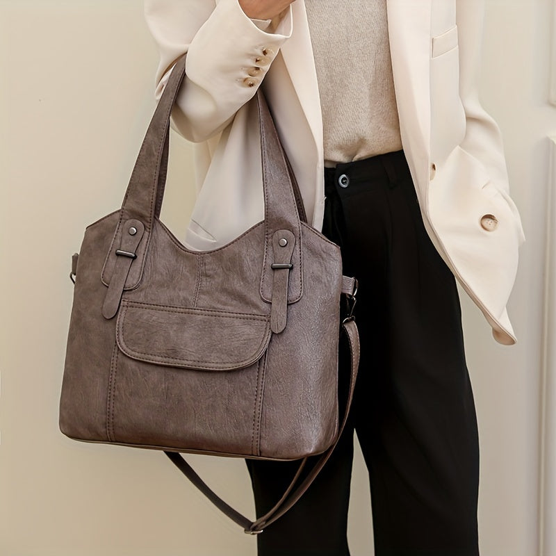 Solene – Large Vegan Cowhide Tote Bag, Shoulder Bag