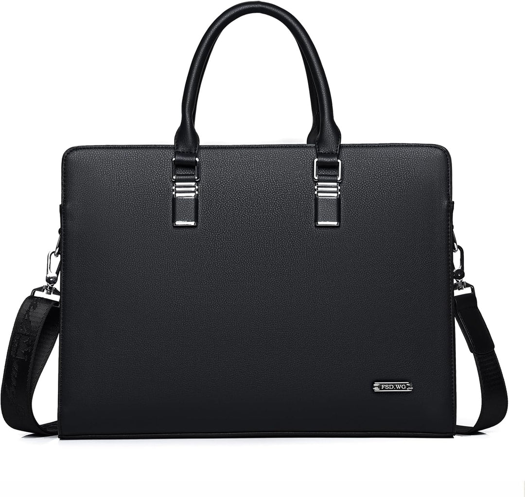 Professional Leather Laptop Briefcase with Multiple Compartments