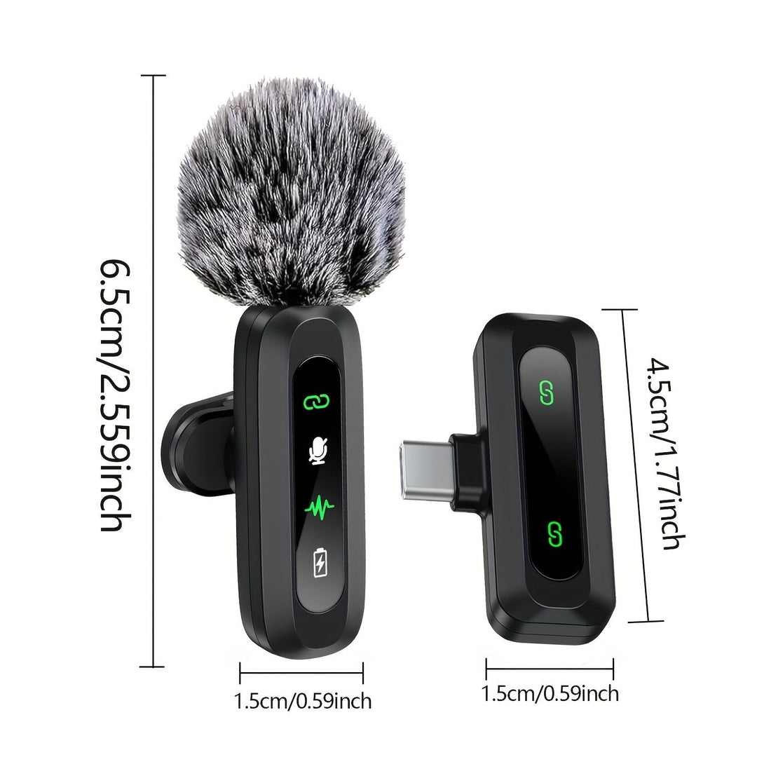 Wireless USB-C Clip Microphone for Smartphones, Tablets & Cameras