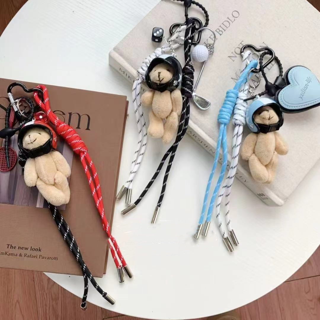 Bravely – Teddy Bear Helmet Bag Charm Keychain