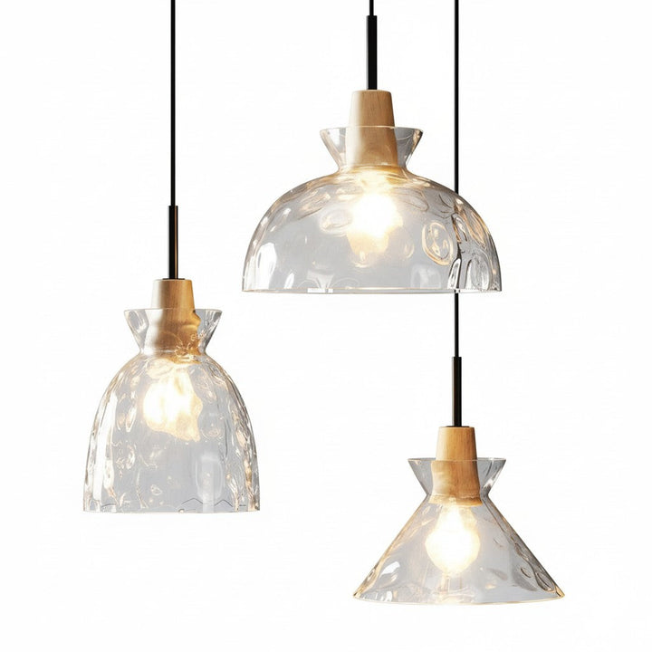 Vale Farmhouse Hammered Glass Dome Pendant Light
