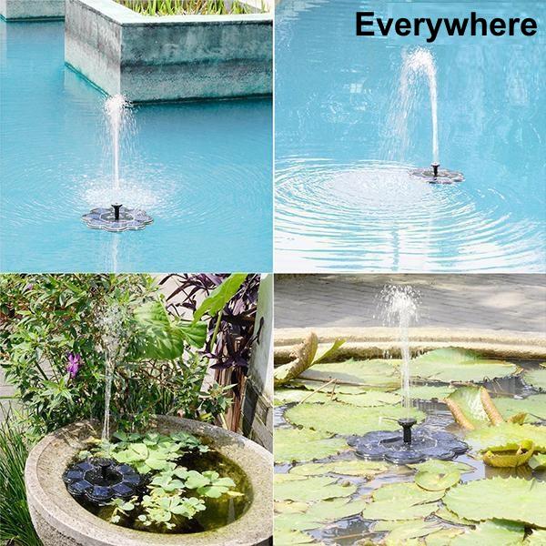 Solar-Powered Garden Water Fountain with Multiple Jet Options