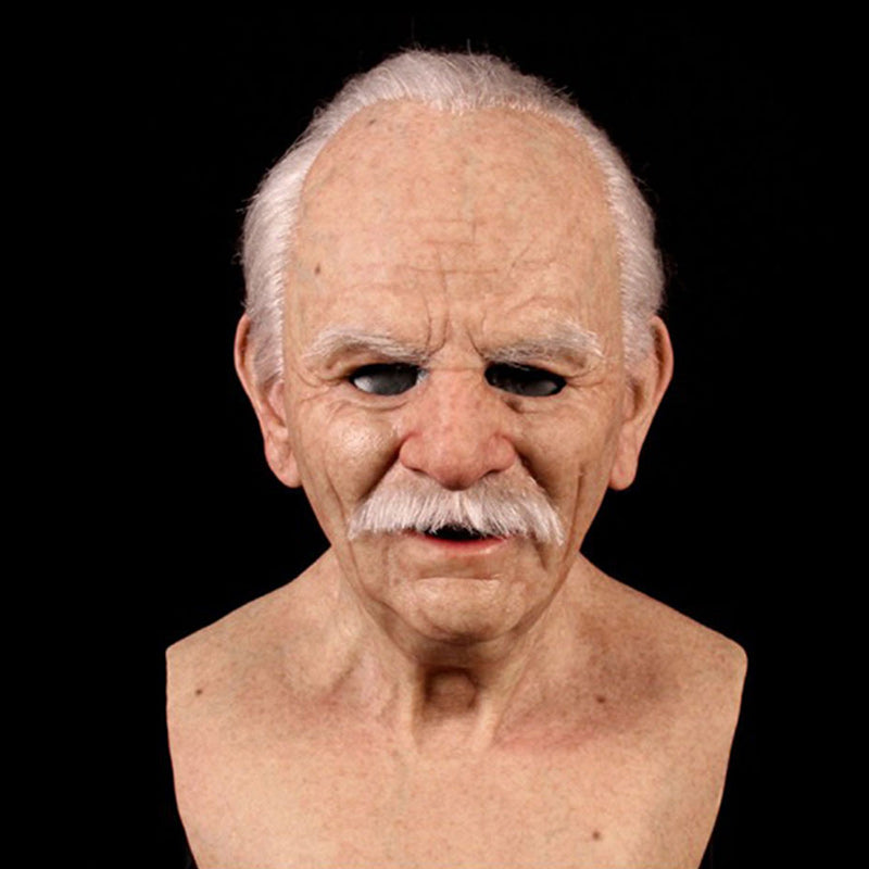 Realistic Latex Transformation Mask with Detailed Beard – Premium Costume Disguise