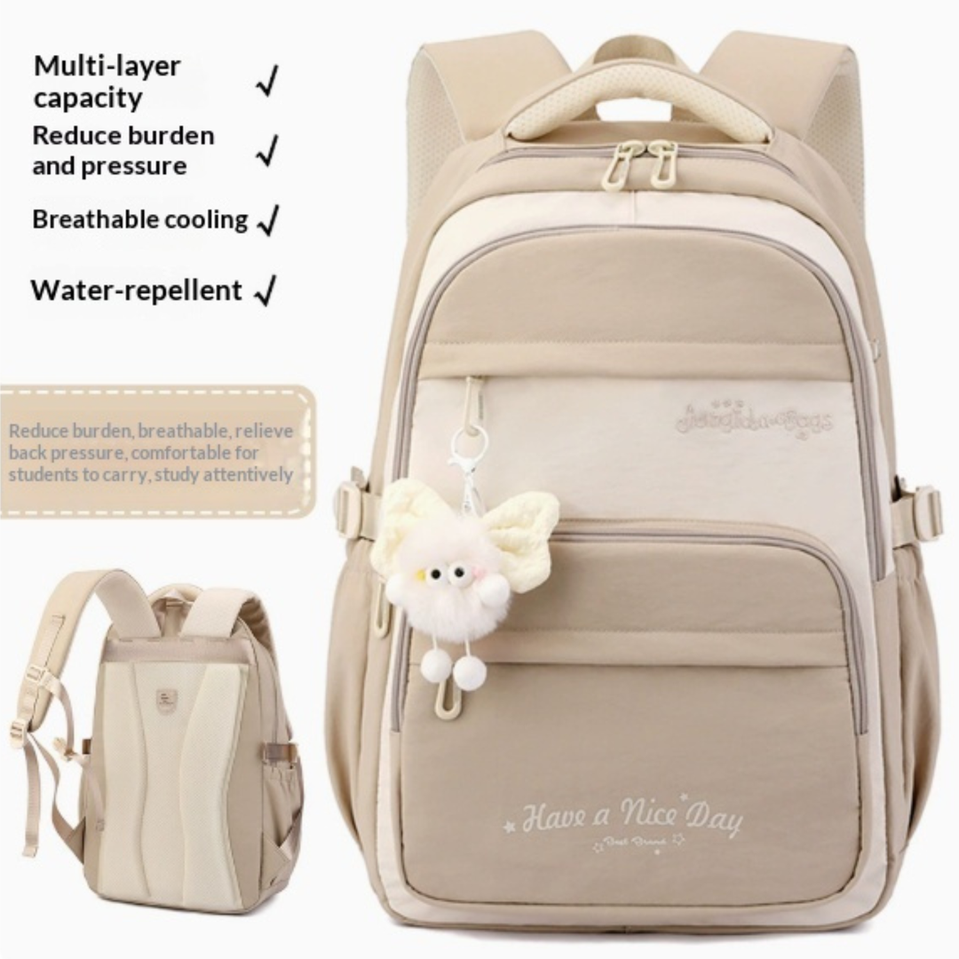 Campus Companion Three-Piece Backpack Set with Cartoon Print