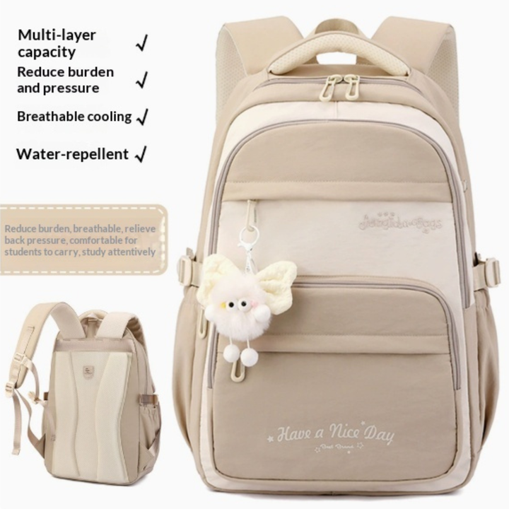 Campus Companion Three-Piece Backpack Set with Cartoon Print
