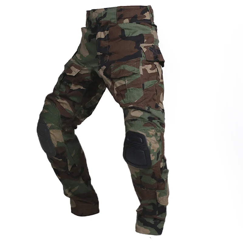 Men's Tactical Cargo Trousers with Integrated Knee Pads – Camouflage