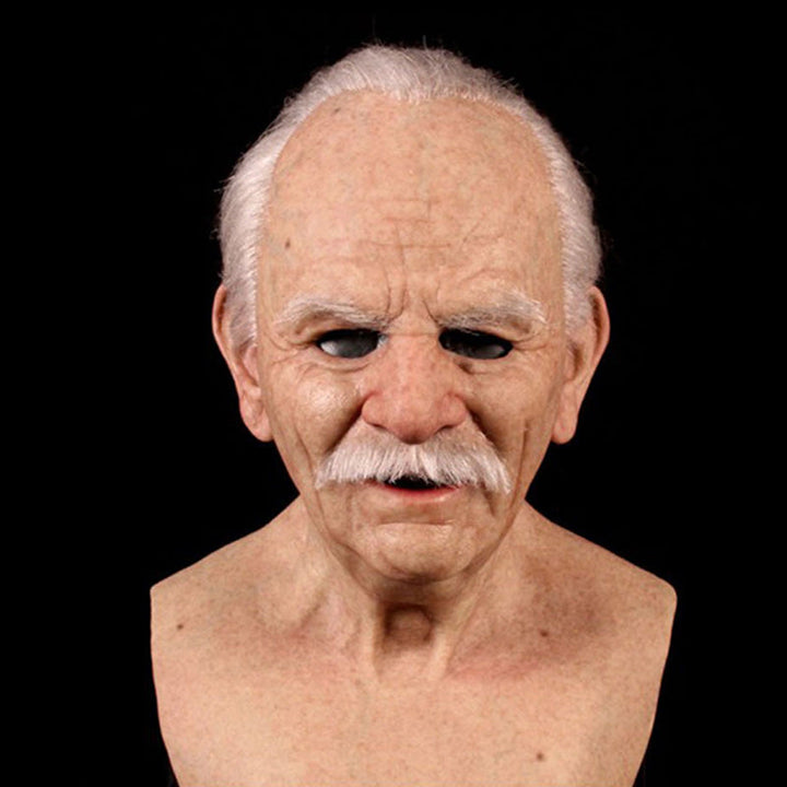 Premium Realistic Latex Transformation Mask with Detailed Beard