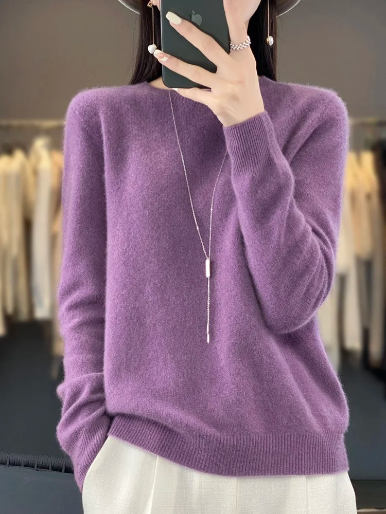 Everyday Elegance Round Neck Knit Sweater for Women