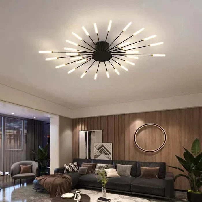 Modern LED Ceiling Lamp - Minimalist Design Inspired by Sun Rays