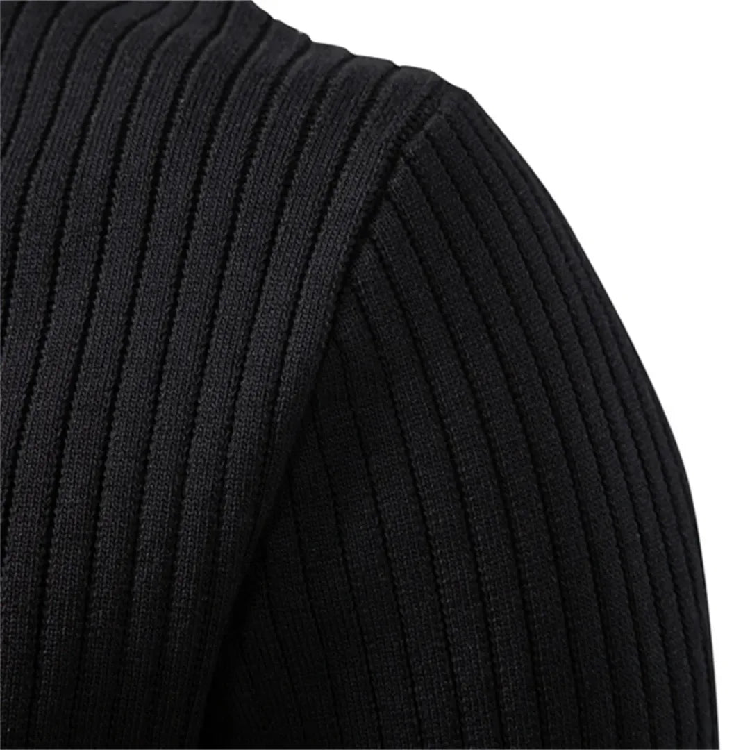 Men's Sweater with Round Neck and Button Closure for Daily Use