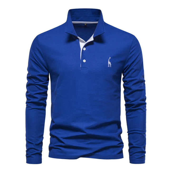 Men's Polo Shirt Button Neck Casual