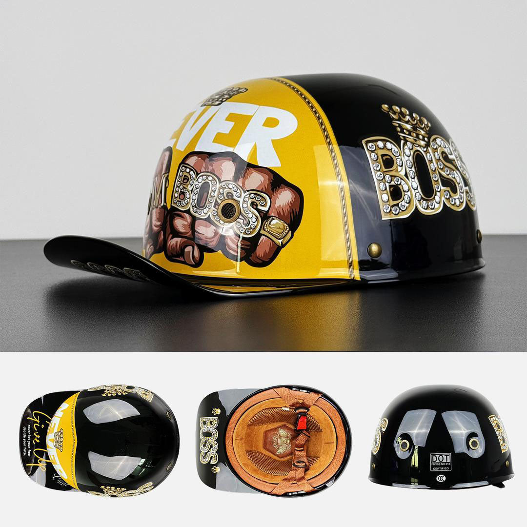 Urban Commuter Half-Shell Motorcycle Helmet with DOT & ECE Certification