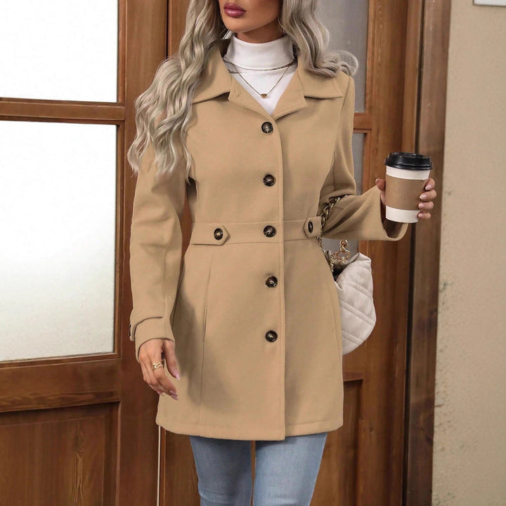 Autumn Ladies Trench Coat Belted Tailored Mid-Season