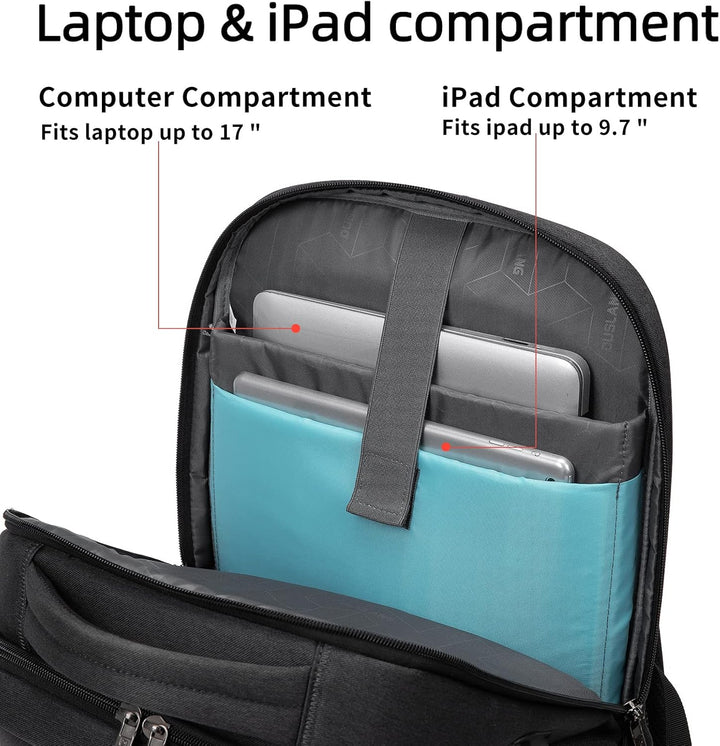 ProTravel Laptop Backpack with USB Port & Water-Resistant Storage