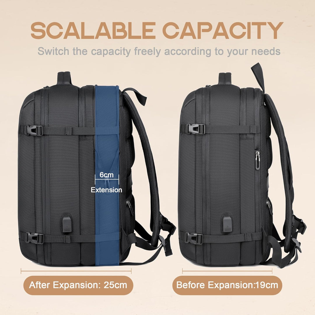 40L Expandable Waterproof Travel Backpack with USB Port & 17” Laptop Compartment – AirVoyage (Buy 1, Get 1 FREE offer)