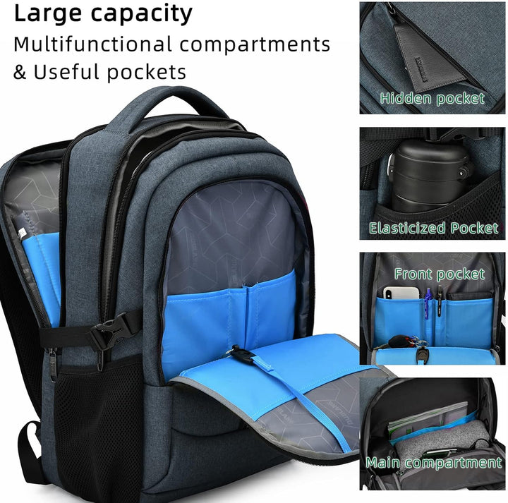 ProTravel Laptop Backpack with USB Port & Water-Resistant Storage