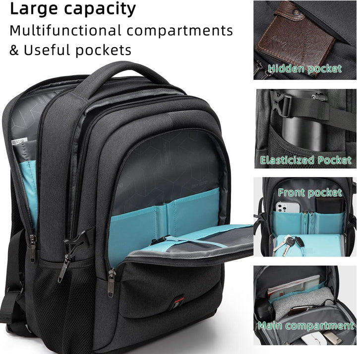 ProTravel Laptop Backpack with USB Port & Water-Resistant Storage