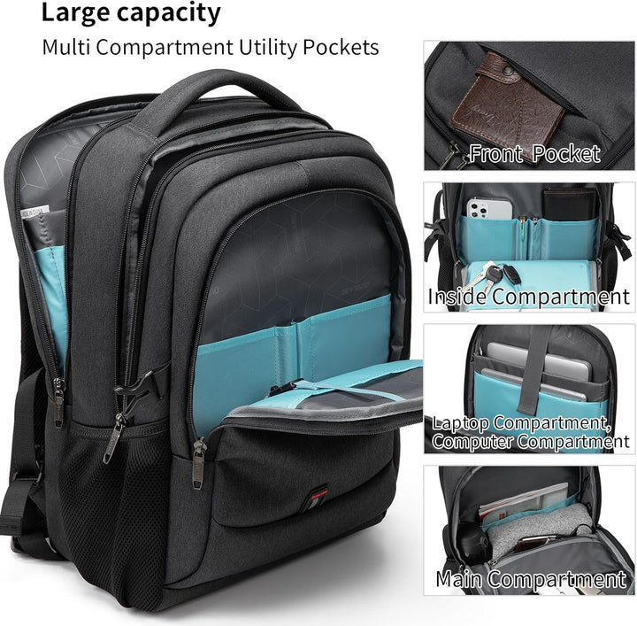 ProTravel Laptop Backpack with USB Port & Water-Resistant Storage