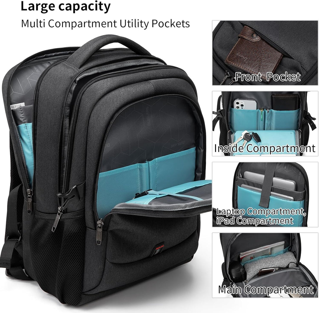 ProTravel Laptop Backpack with USB Port & Water-Resistant Storage