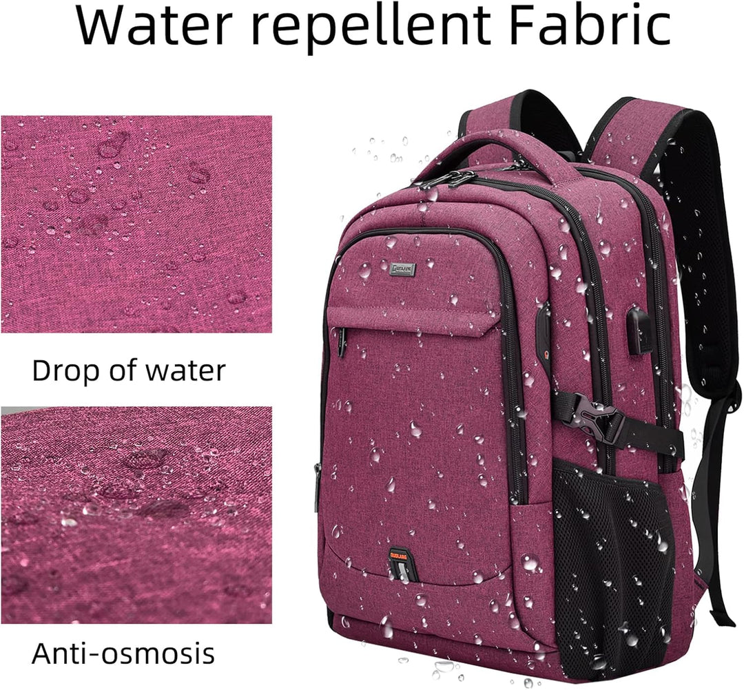 ProTravel Laptop Backpack with USB Port & Water-Resistant Storage