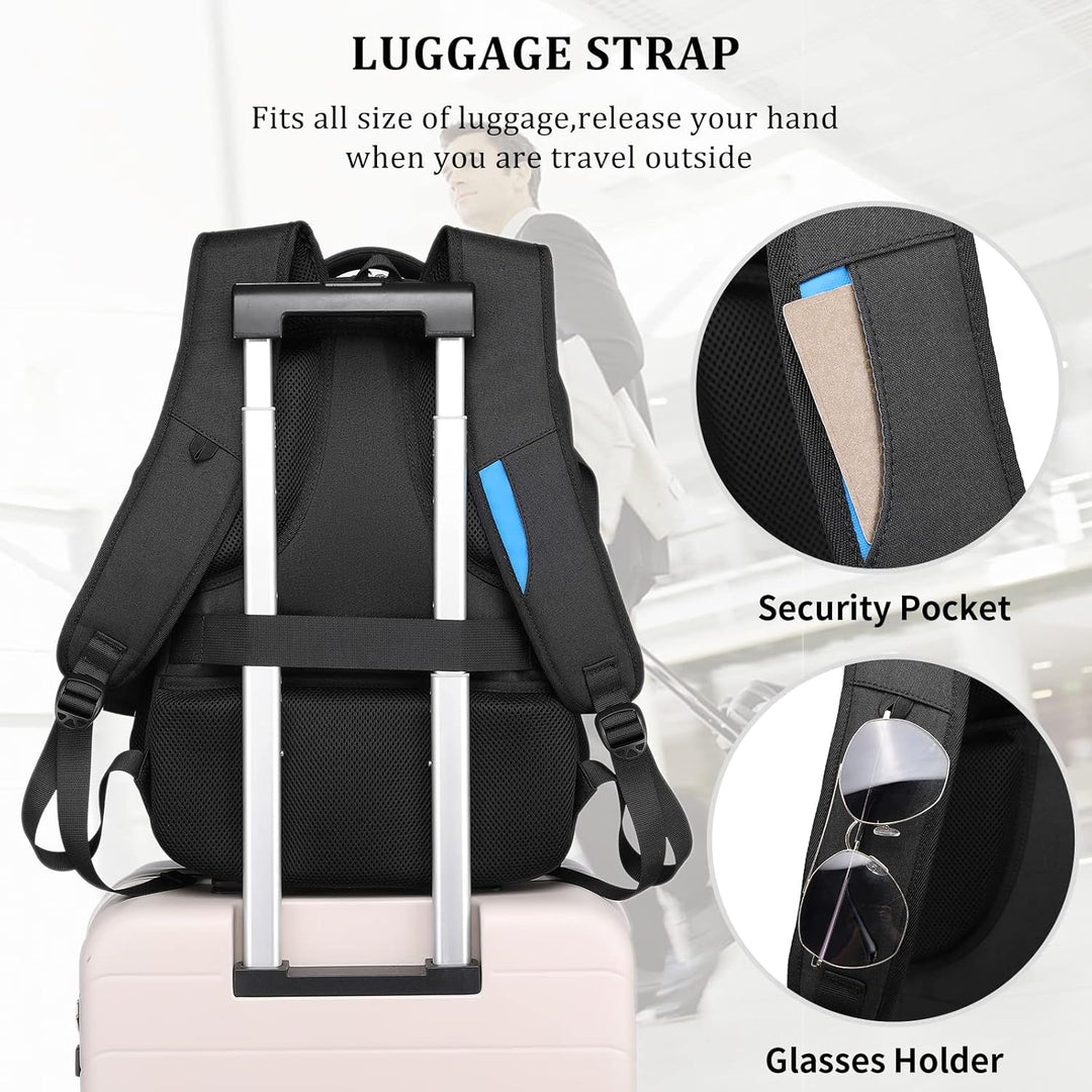 ProTravel Laptop Backpack with USB Port & Water-Resistant Storage